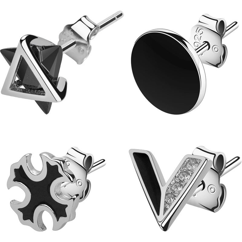 925 Silver Men''s Earrings single fashionable silver earrings